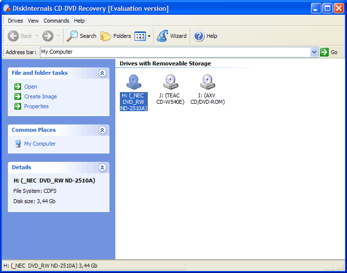 DiskInternals CD and DVD Recovery 1.0