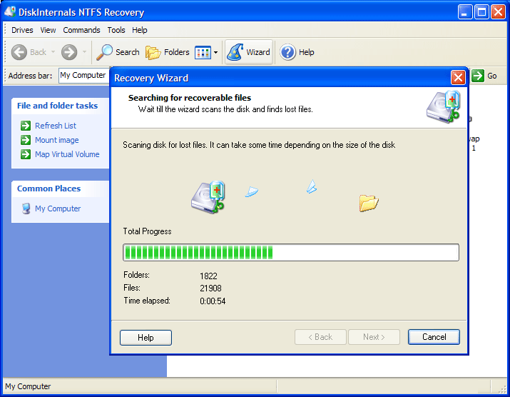 Screenshot of DiskInternals NTFS Recovery