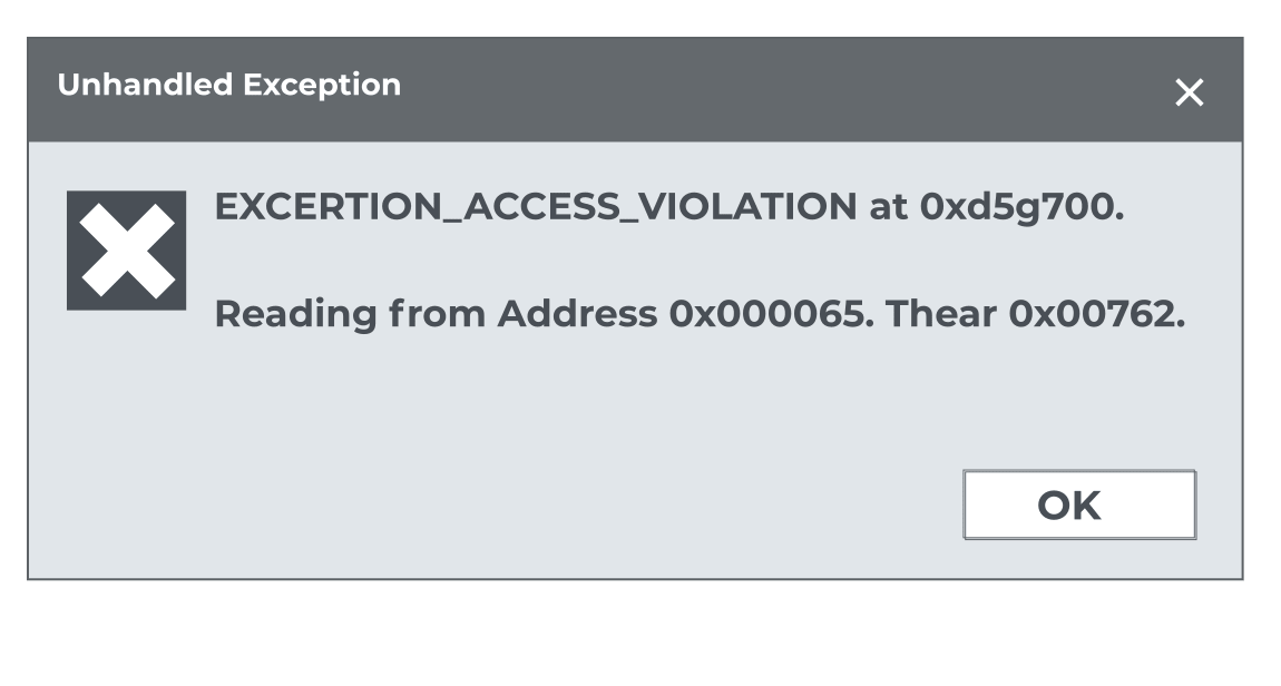 error code exception_access_violation